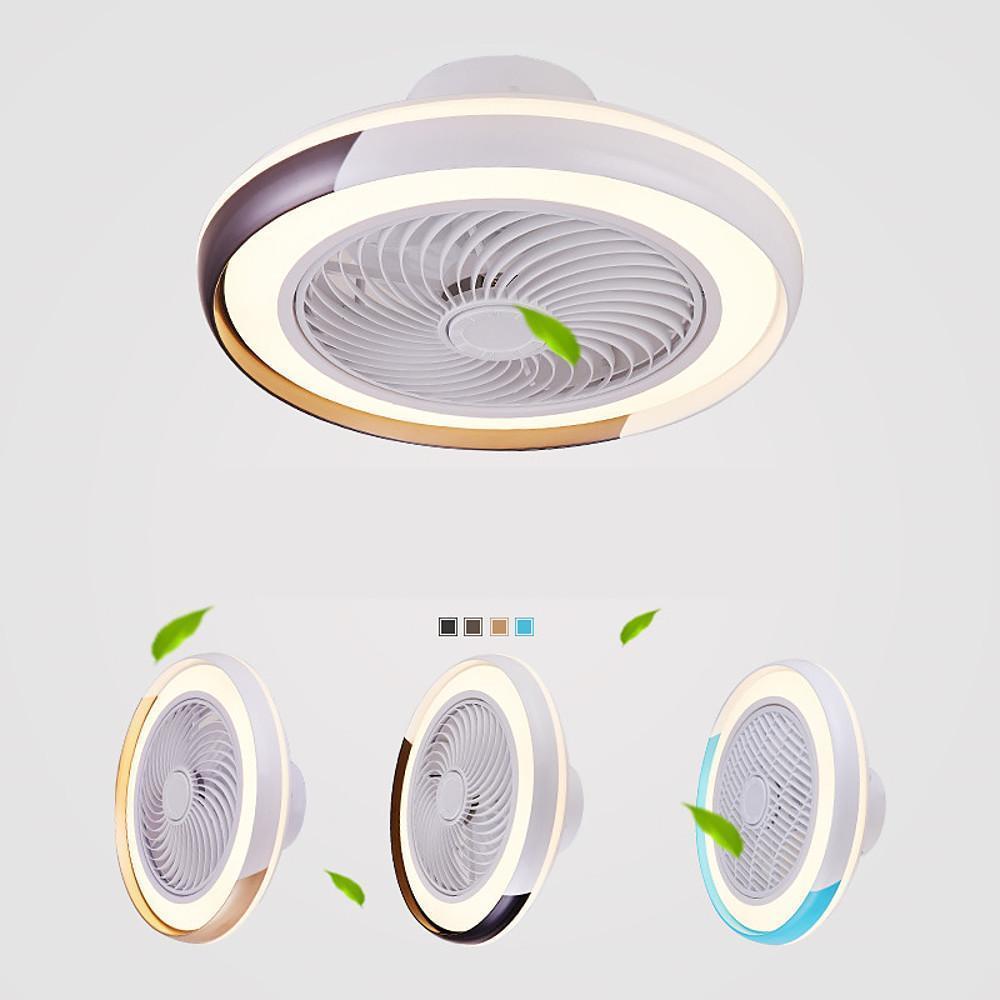 Modern Round Bladeless Ceiling Fan with Dimmable LED Light