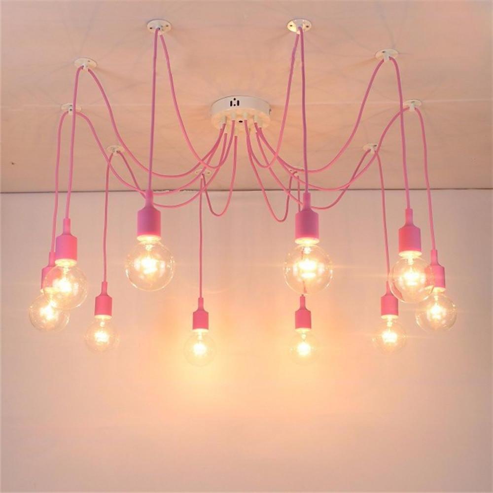 10-Light Adjustable Spider Pendant Light Industrial Metal Chandelier