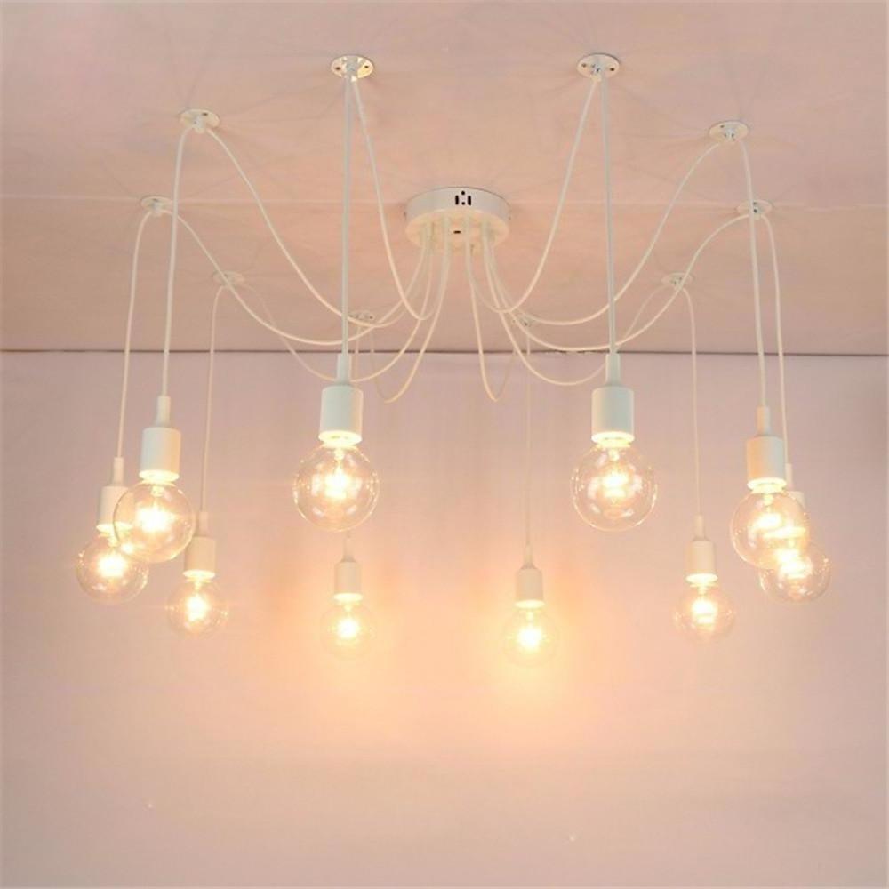 10-Light Adjustable Spider Pendant Light Industrial Metal Chandelier