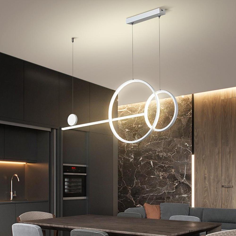 Modern Linear Pendant Light with Geometric Circles for Kitchen
