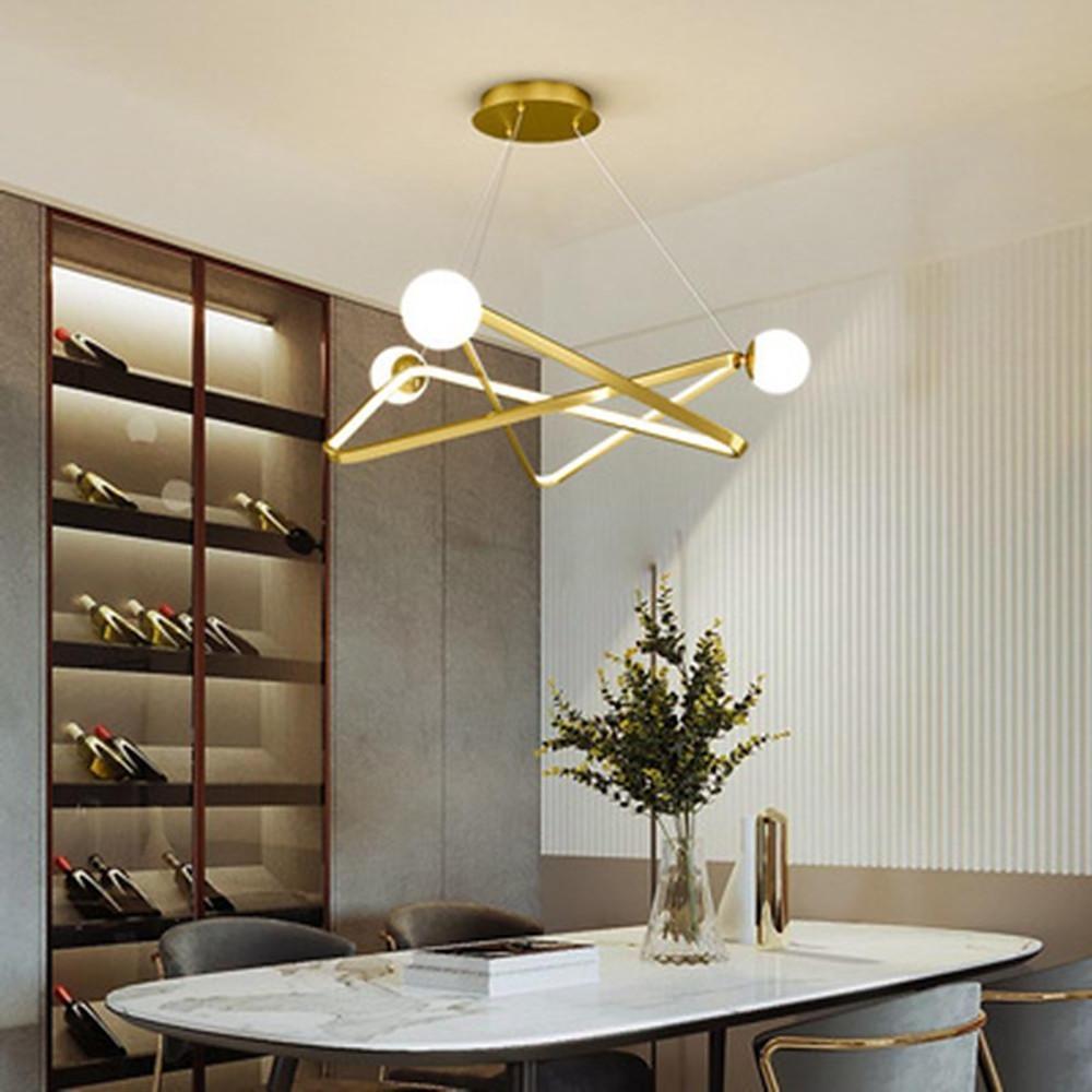 Geometric LED Pendant Light Modern Glass Chandelier