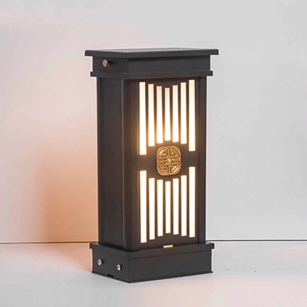 Retro Black LED Post Light Waterproof Outdoor Garden Landscape