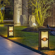 Retro Black LED Post Light Waterproof Outdoor Garden Landscape
