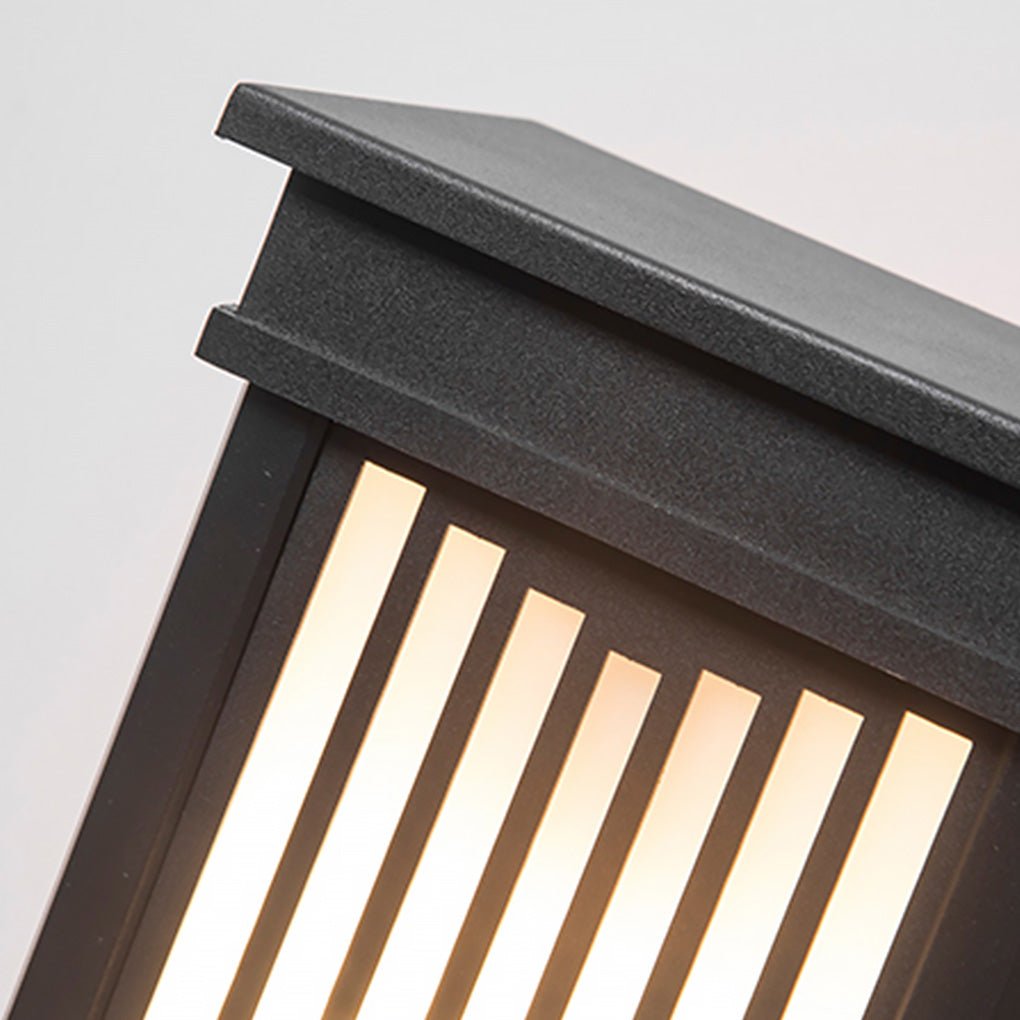 Retro Black LED Post Light Waterproof Outdoor Garden Landscape