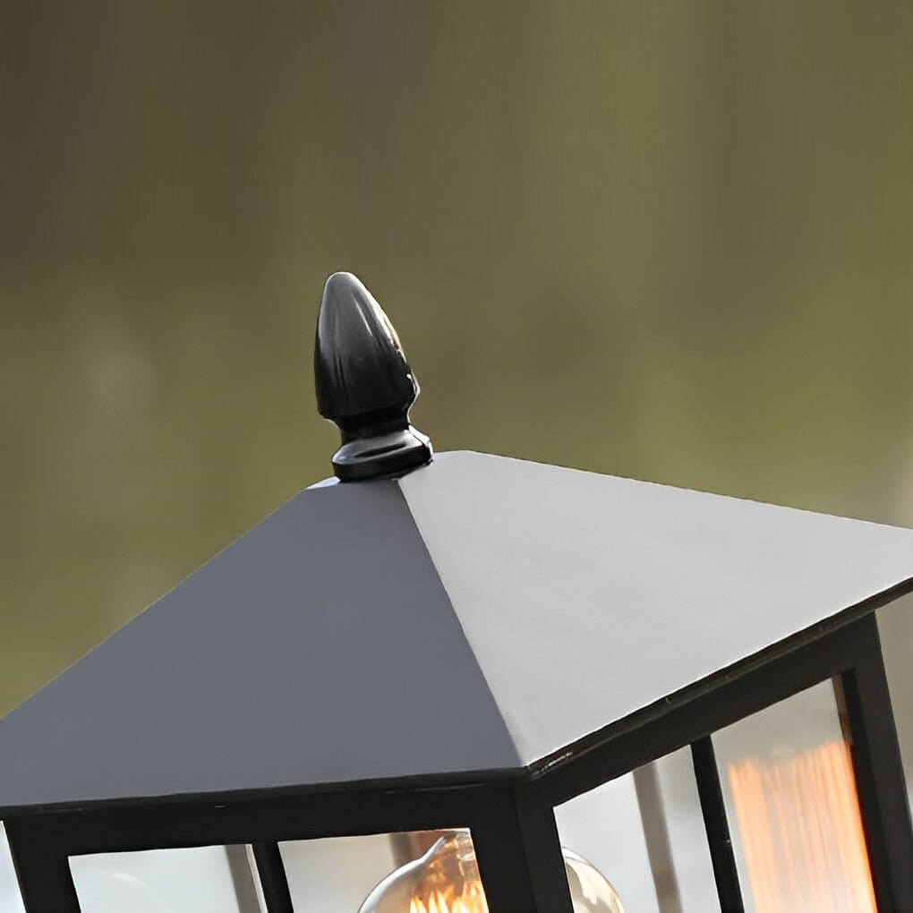 Square Outdoor Solar Pillar Light with Dual Power Option