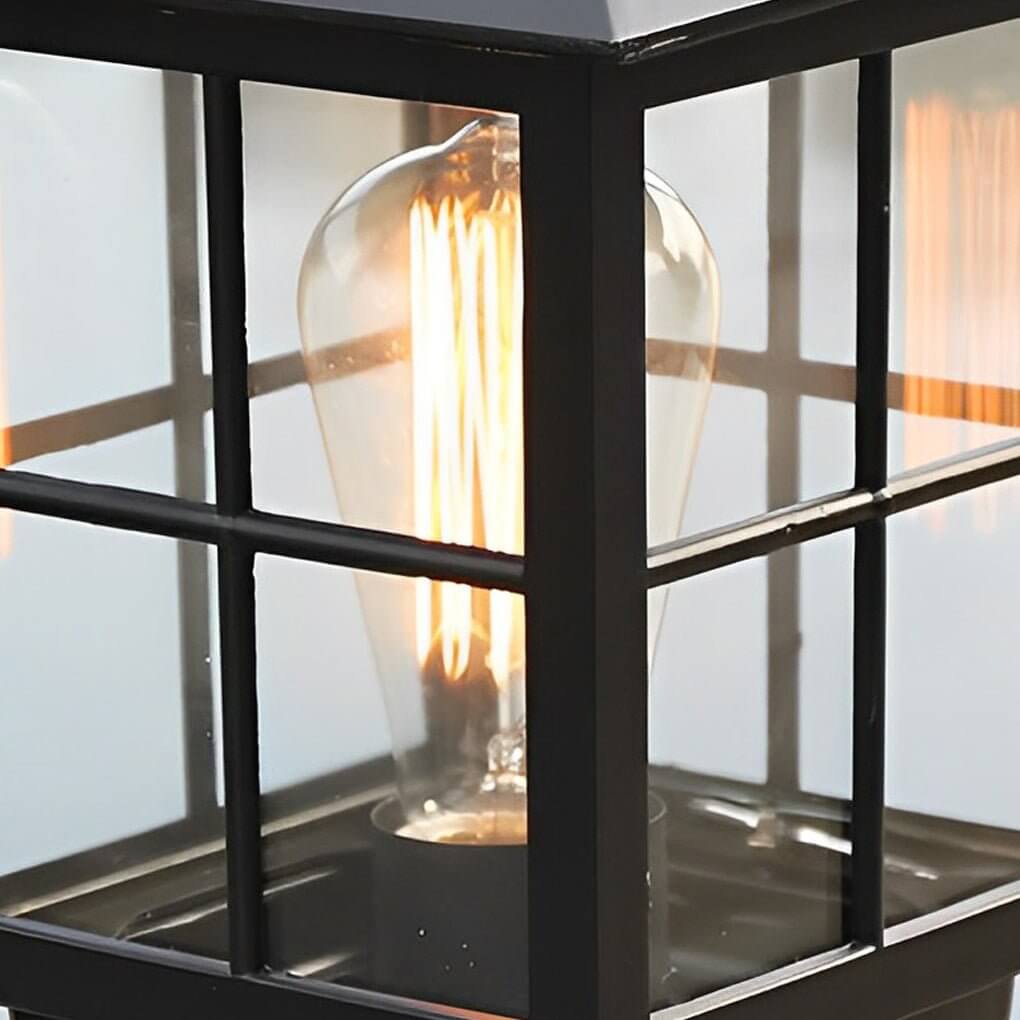 Square Outdoor Solar Pillar Light with Dual Power Option