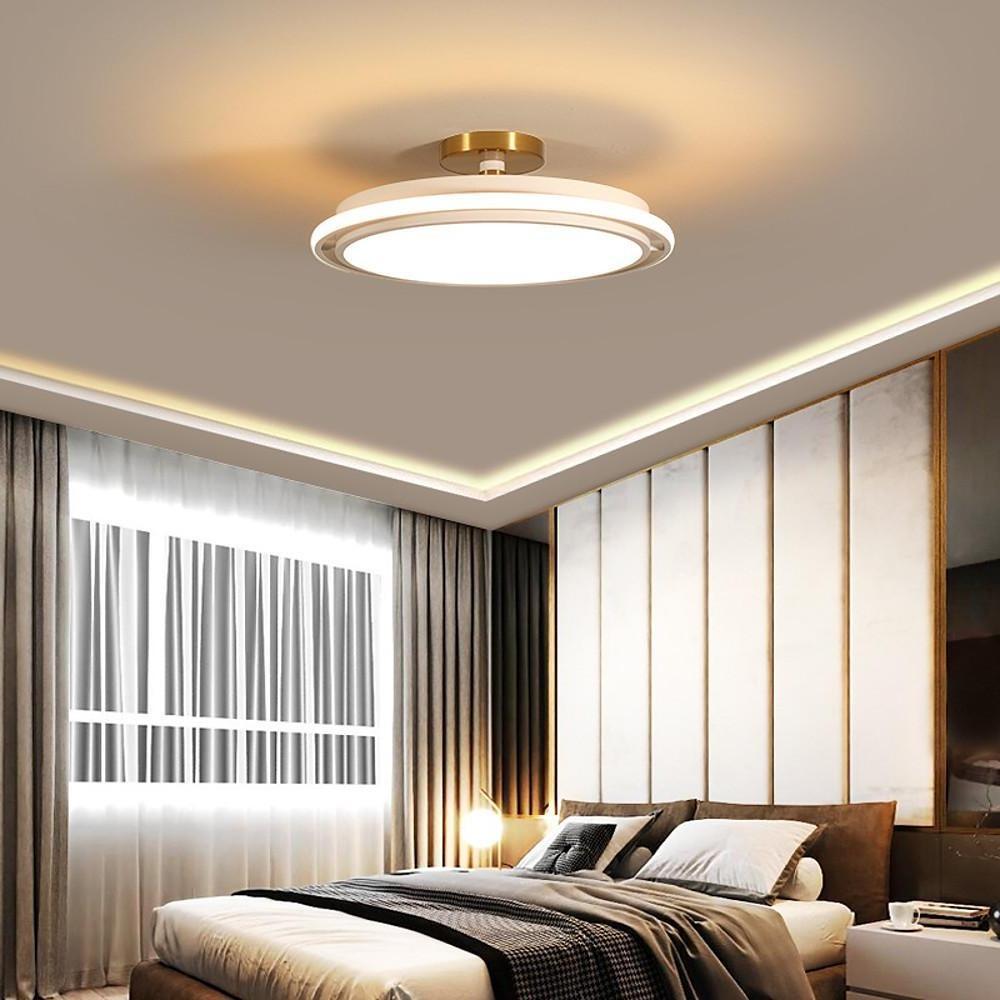 Modern LED Circular Flush Mount Ceiling Light Metal Finish
