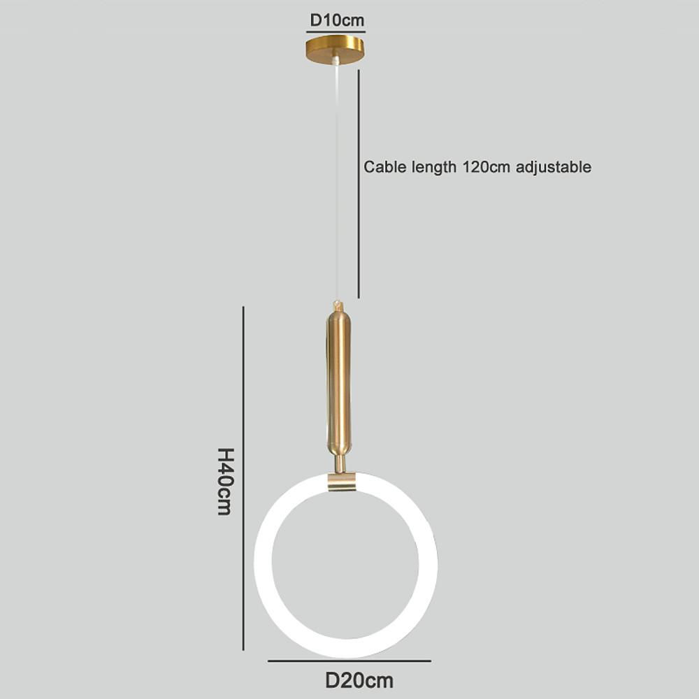 Modern Ring Pendant Light Metal Silica Gel LED Ceiling Fixture