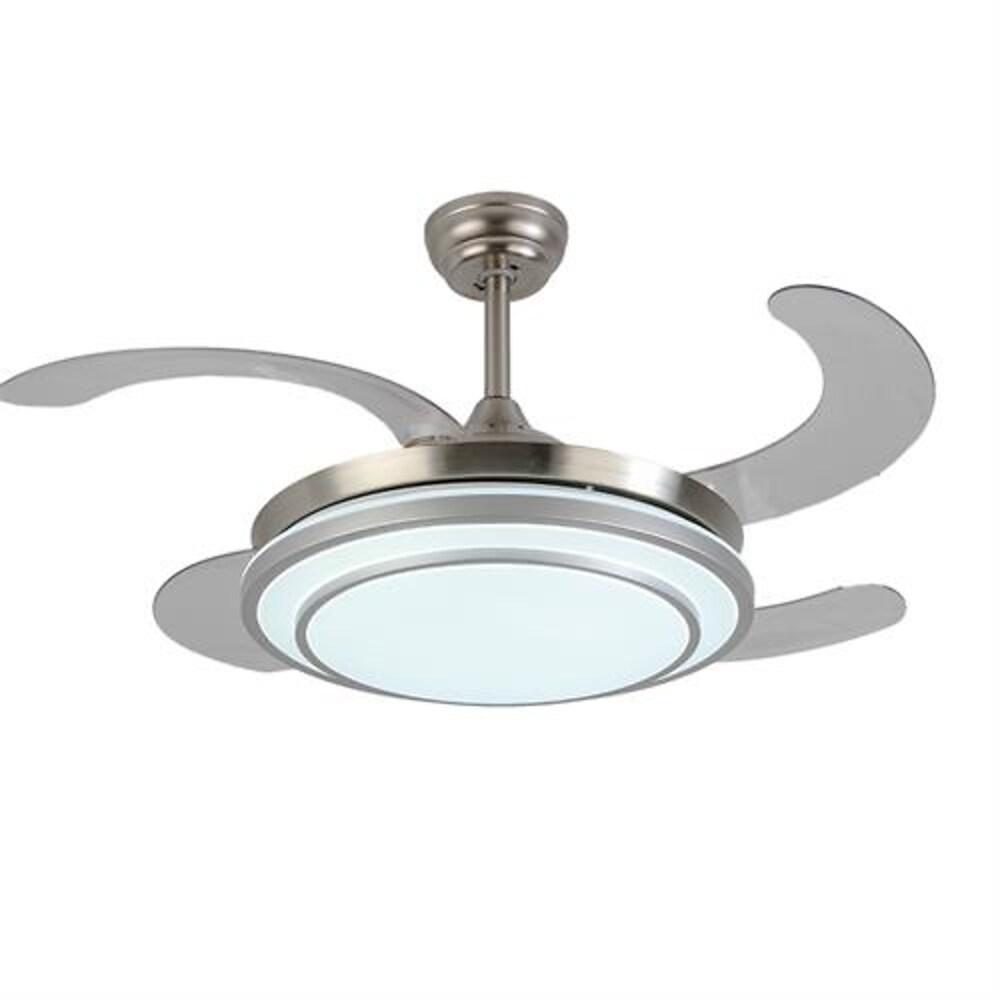 Retractable Blade LED Ceiling Fan with Gold Finish