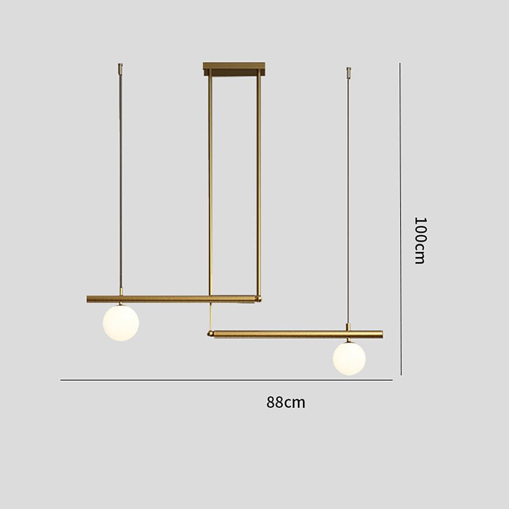 Linear Globe Pendant Light – Copper & Glass Modern Dining Lighting