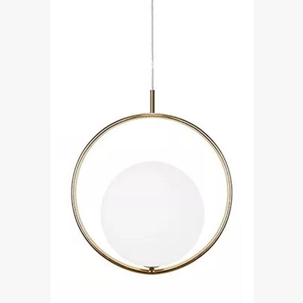 Nordic Glass Globe Pendant Light with Electroplated Metal Finish