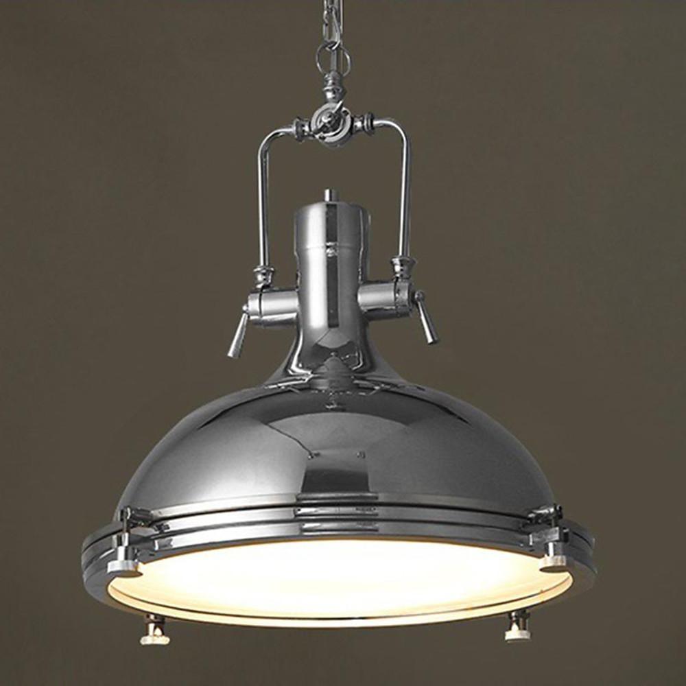 Industrial Lantern Metal Pendant Light with Adjustable Chain