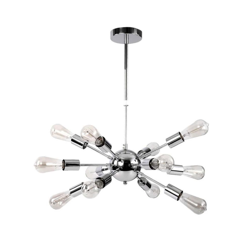 Modern Sputnik Chandelier with 12 Lights - Metal Dining Room Fixture