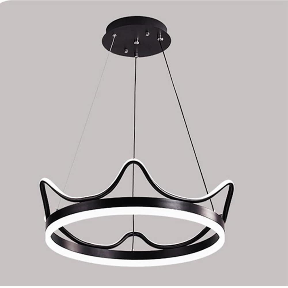 Dimmable LED Ring Chandelier Crown Design Aluminum & Acrylic