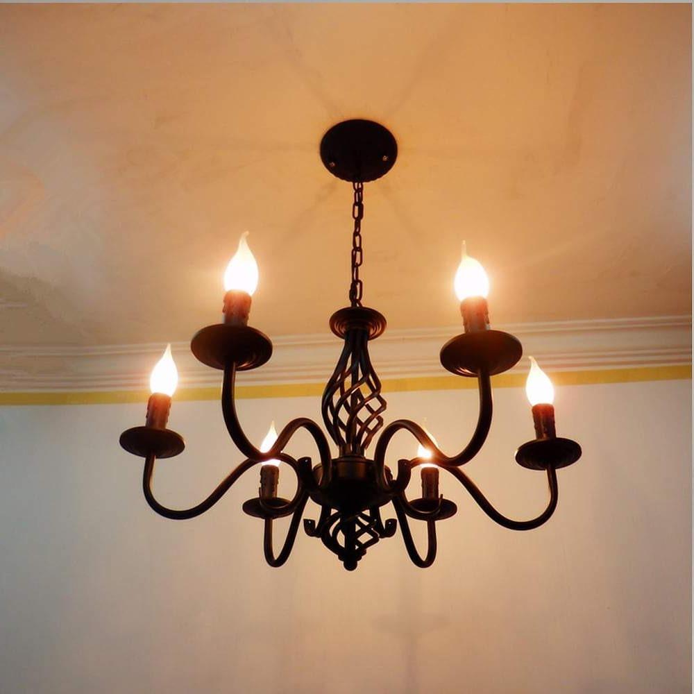 6-Light Candle Pendant Chandelier Modern Metal Fixture