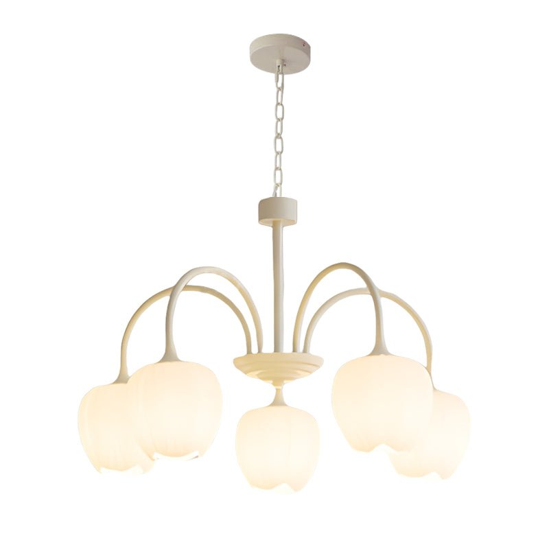 Tulip Glass Chandelier | Three-Step Dimming LED | Modern Floral