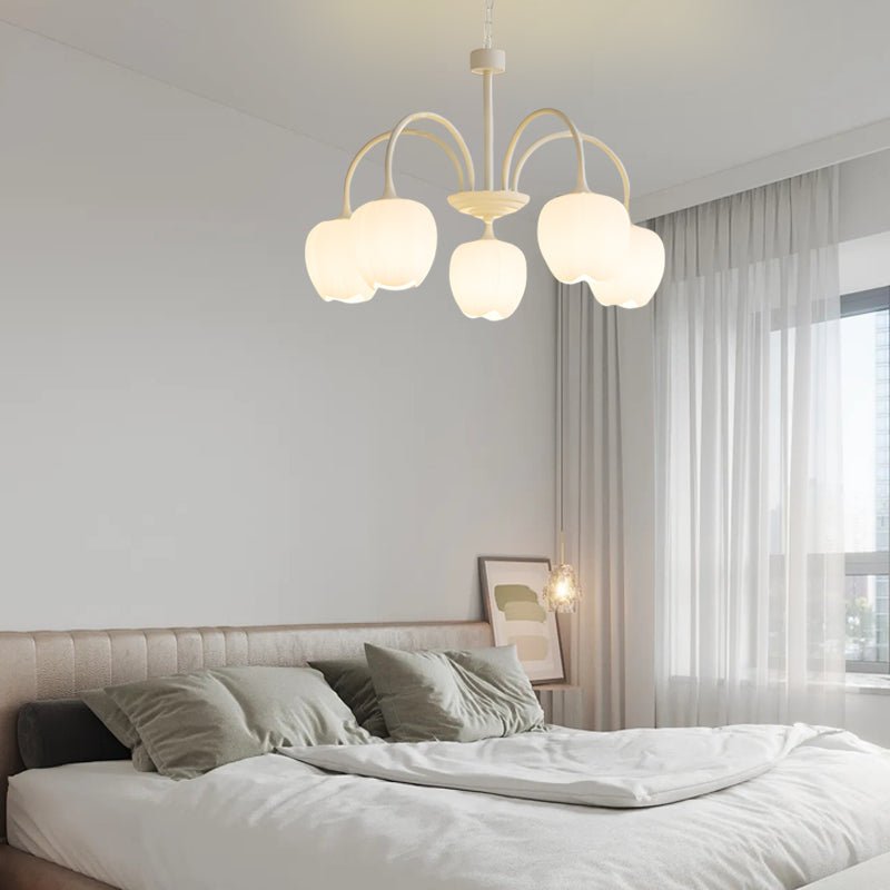Tulip Glass Chandelier | Three-Step Dimming LED | Modern Floral