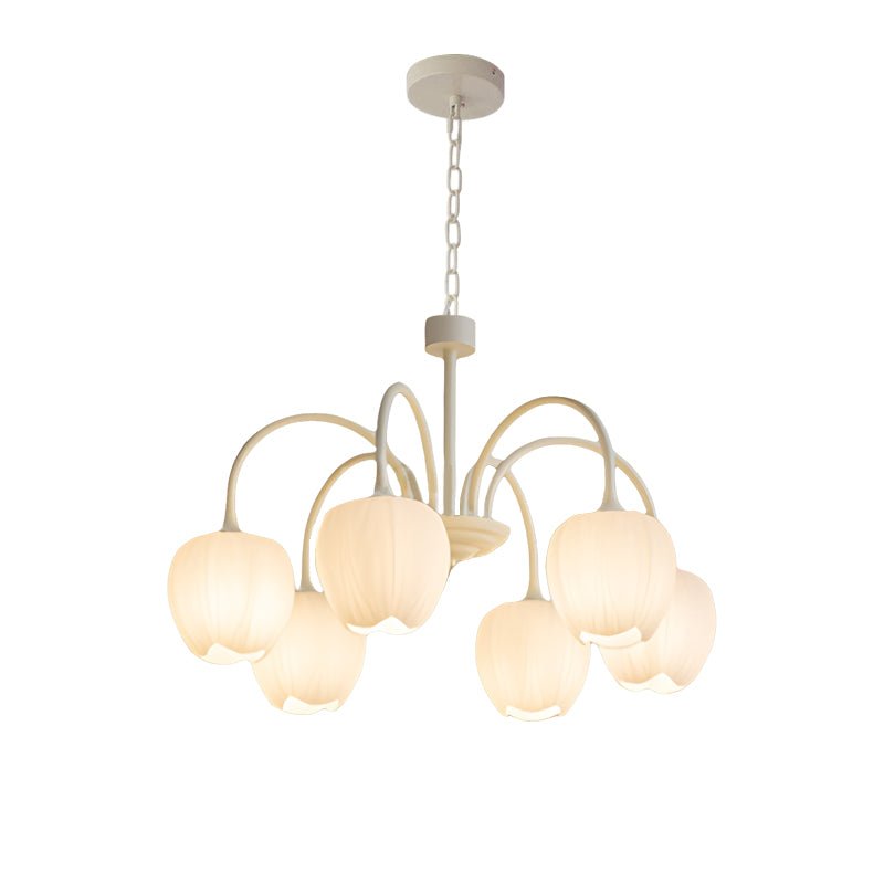 Tulip Glass Chandelier | Three-Step Dimming LED | Modern Floral
