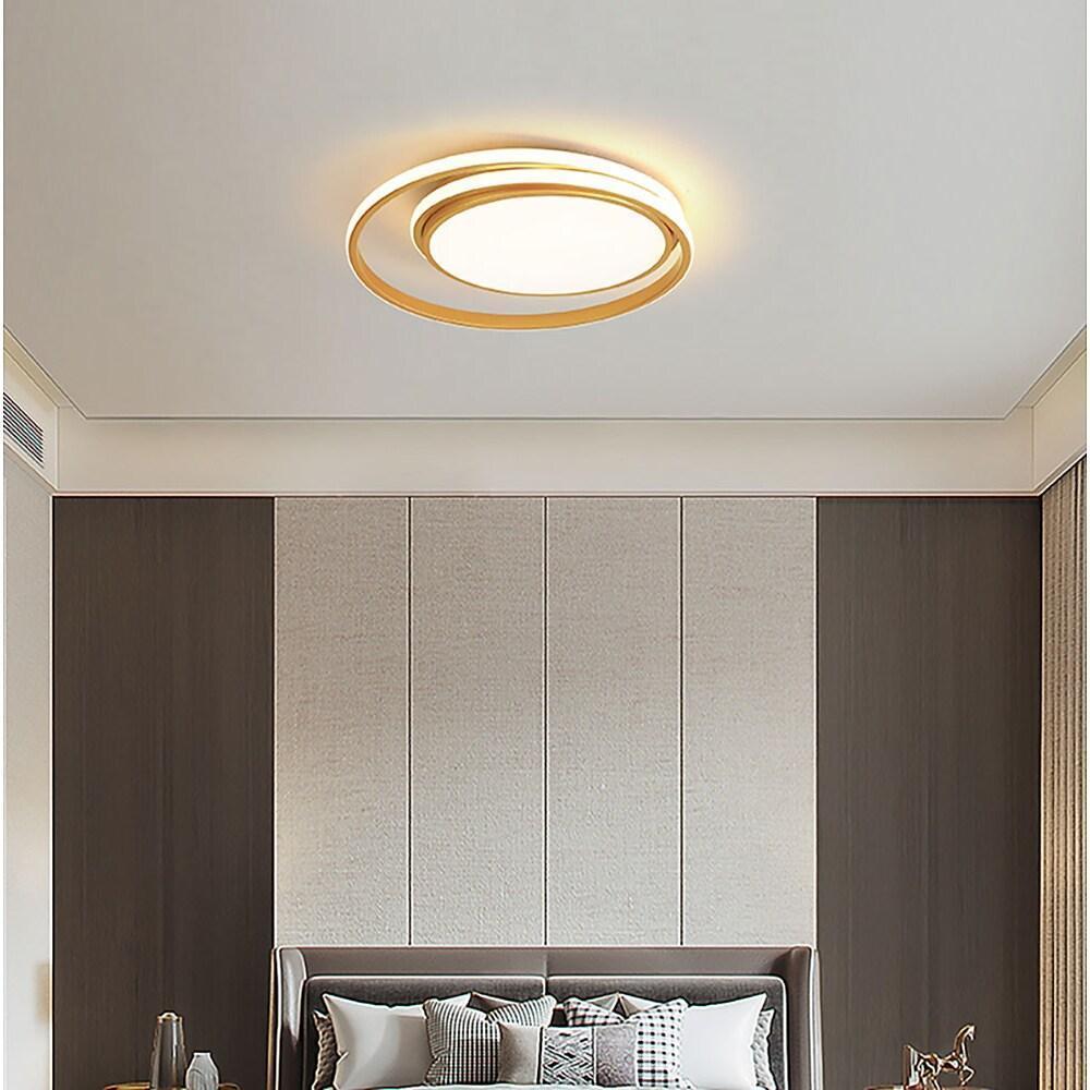 Modern Circular LED Flush Mount Ceiling Light – Acrylic & Aluminum
