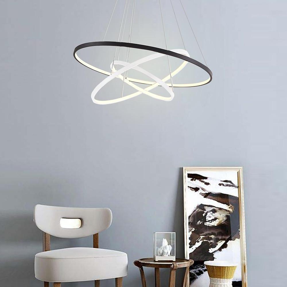 Adjustable Multi-Circle LED Dimmable Chandelier with Remote