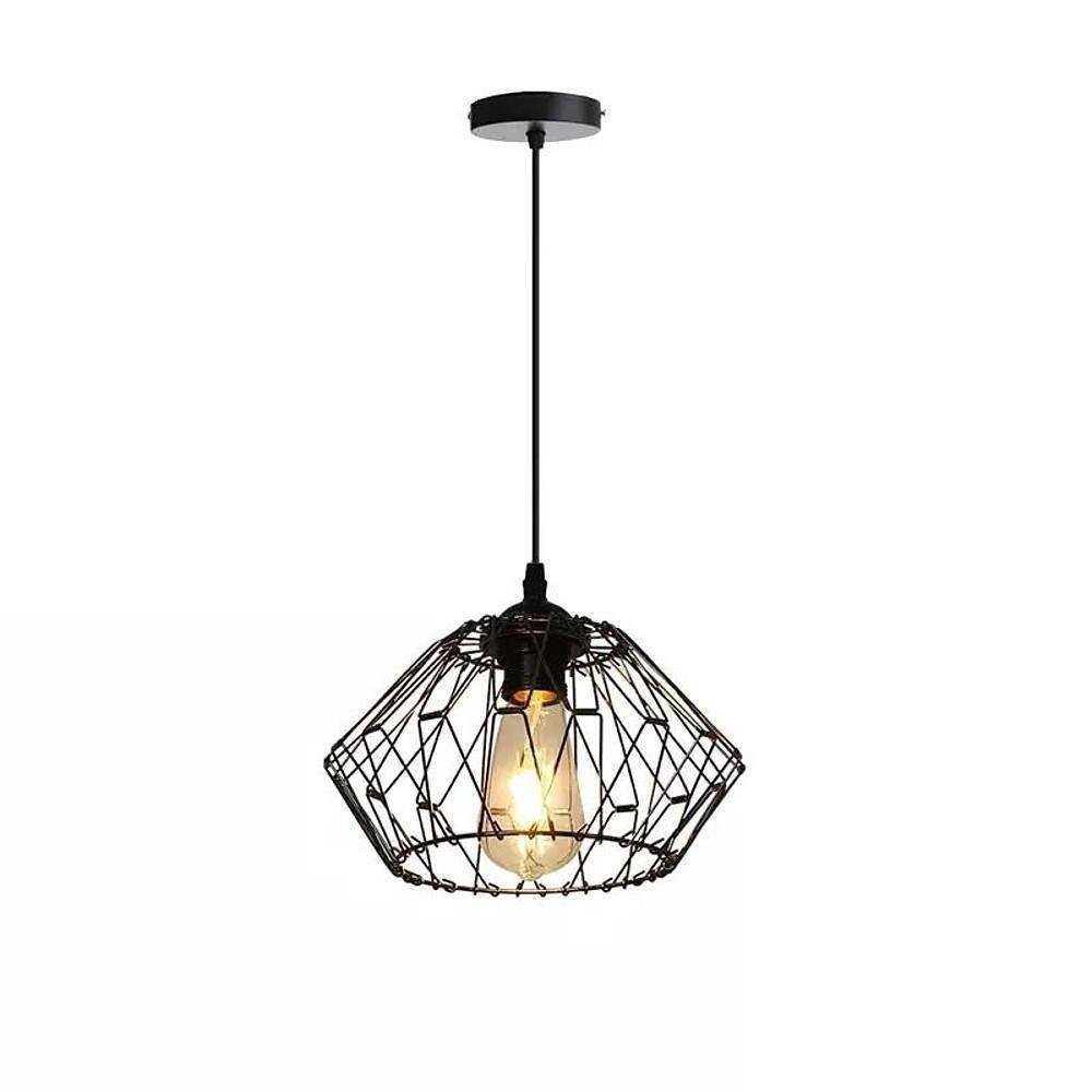 Industrial Metal Lantern Pendant Light Vintage Cage Chandelier