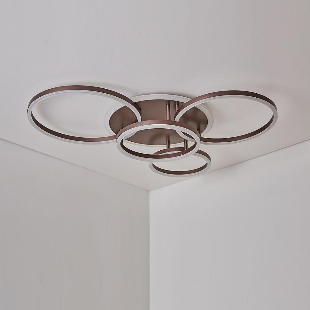 Modern Circular LED Flush Mount Ceiling Light with Remote Dimmable