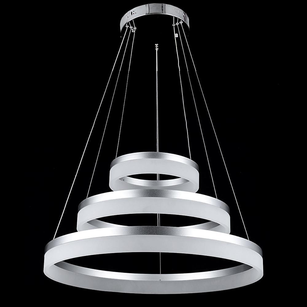 24" Triple Ring Modern Metal Acrylic LED Chandelier