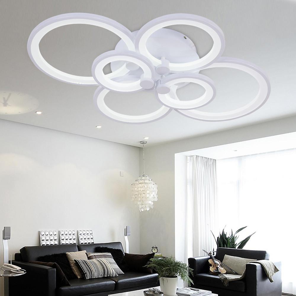 Multi-Circle Dimmable LED Semi-Flush Mount Ceiling Light