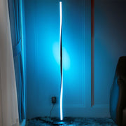 49 Inch Twisted LED Floor Lamp - Modern Aluminum with RGB Remote