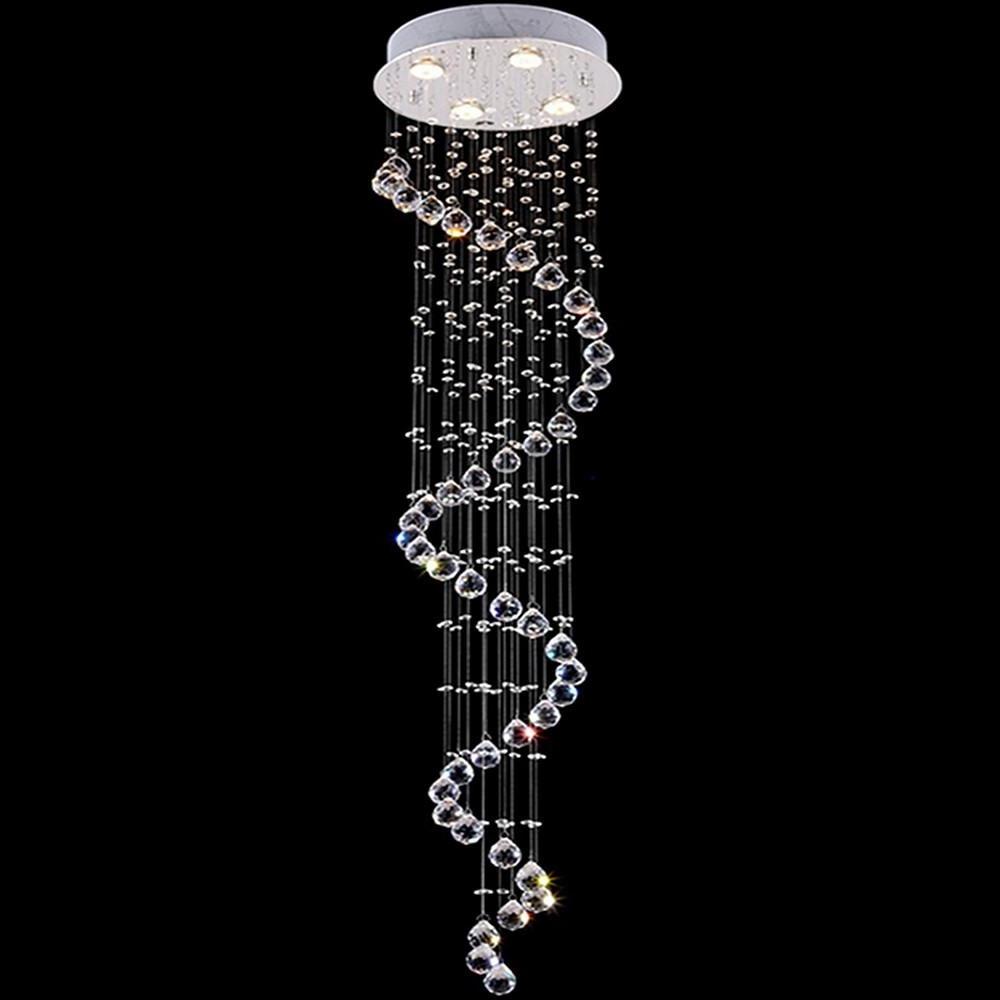 Multi Spiral Crystal Chandelier Modern Metal LED Ceiling Light