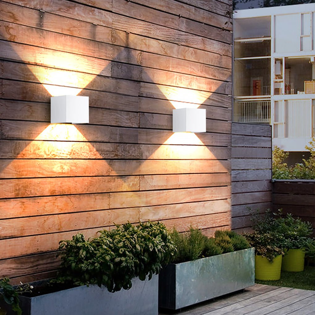 Square Adjustable LED Outdoor Wall Light | Up Down Waterproof