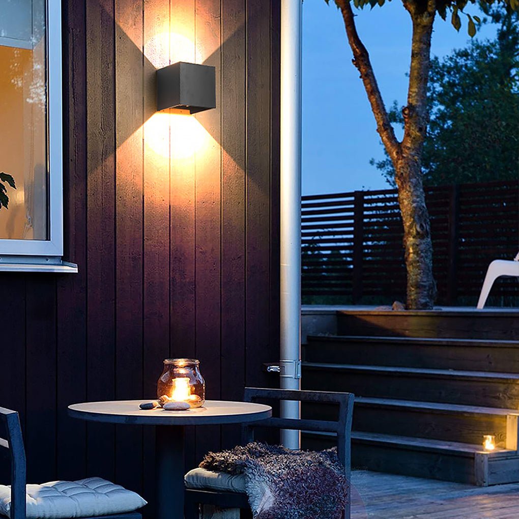Square Adjustable LED Outdoor Wall Light | Up Down Waterproof