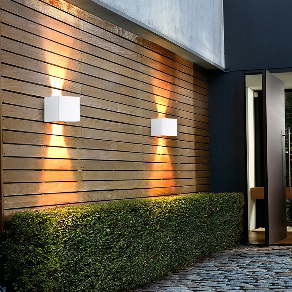 Square Adjustable LED Outdoor Wall Light | Up Down Waterproof