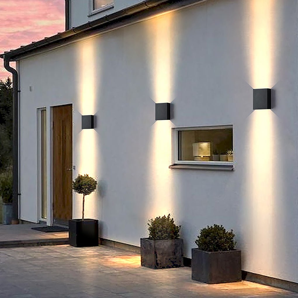 Modern LED Up Down Outdoor Wall Light | Aluminum & Glass