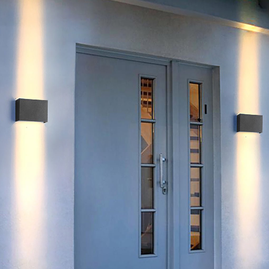 Modern LED Up Down Outdoor Wall Light | Aluminum & Glass
