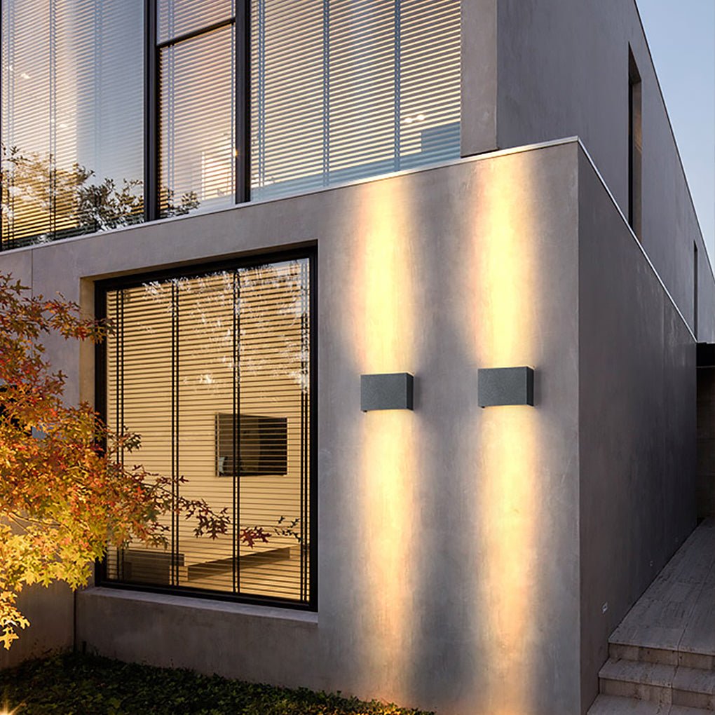 Modern LED Up Down Outdoor Wall Light | Aluminum & Glass