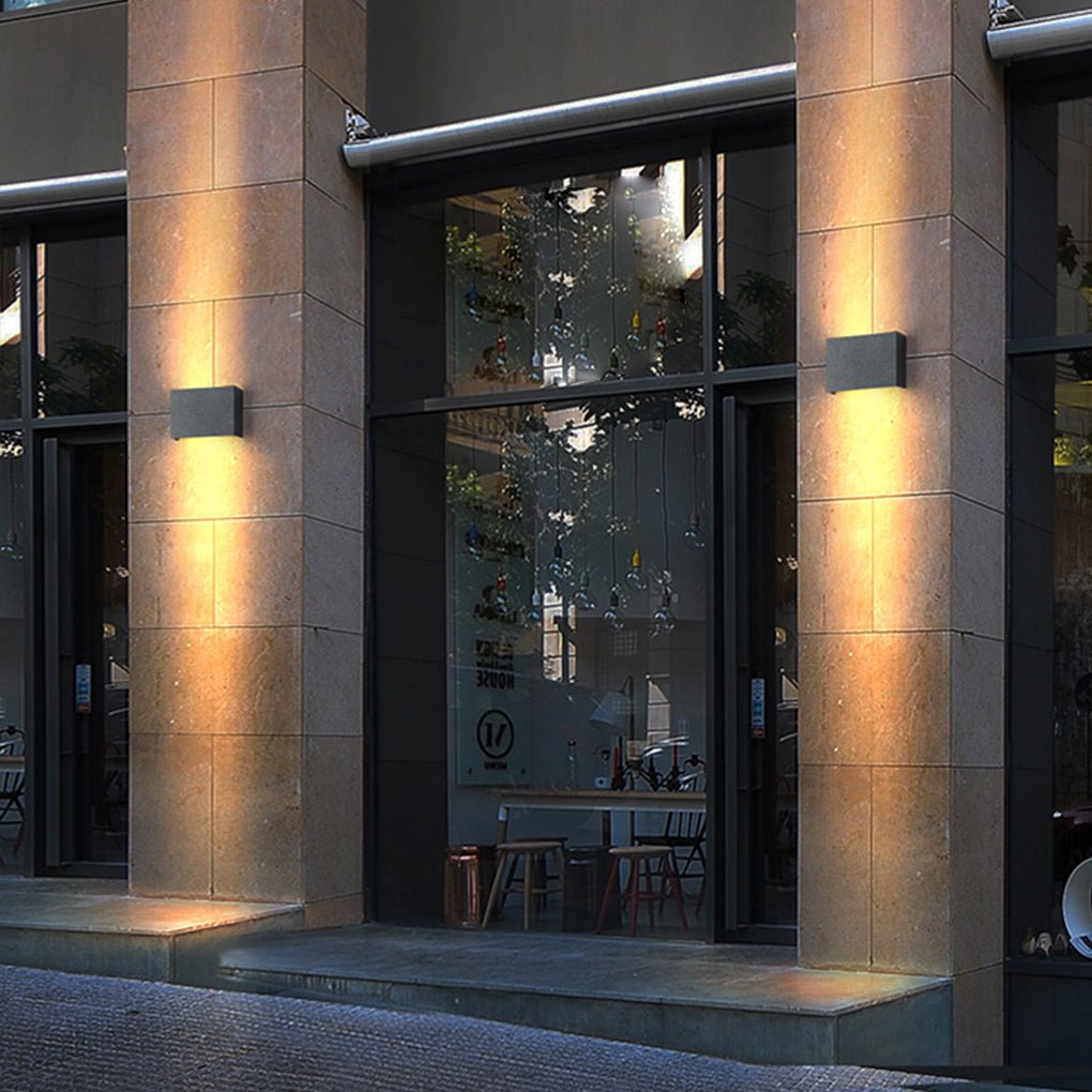Modern LED Up Down Outdoor Wall Light | Aluminum & Glass