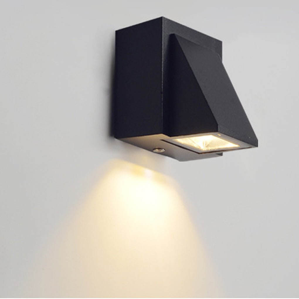 Modern K-Shape LED Outdoor Wall Light Waterproof Black Aluminum
