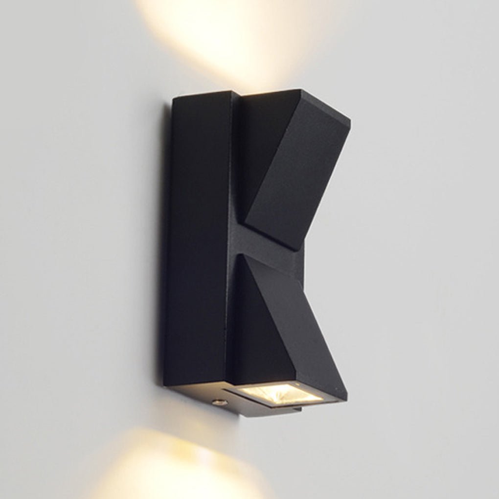 Modern K-Shape LED Outdoor Wall Light Waterproof Black Aluminum