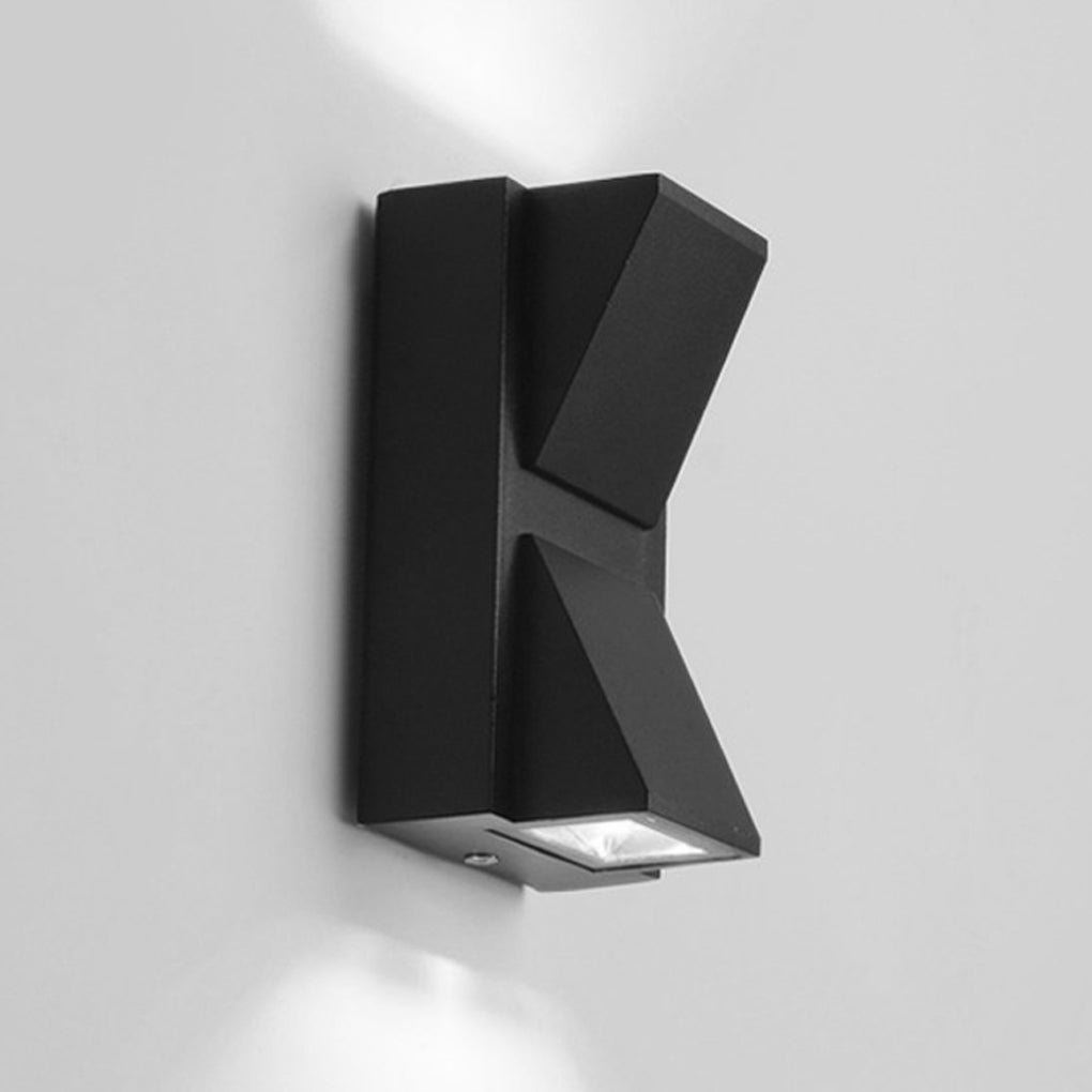Modern K-Shape LED Outdoor Wall Light Waterproof Black Aluminum