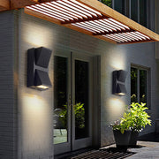 Modern K-Shape LED Outdoor Wall Light Waterproof Black Aluminum