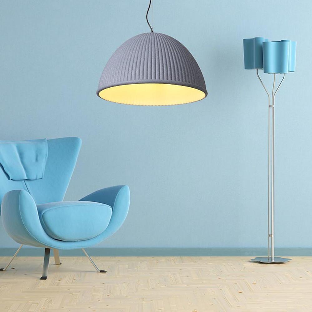 Industrial Pendant Light with Cement Shade & Metal Accent