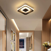 Dual Square LED Black Flush Mount Ceiling Light Modern Minimal