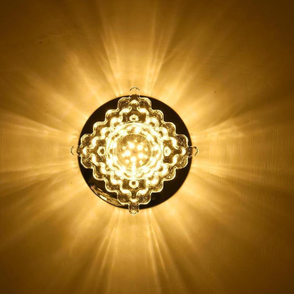 Geometric Crystal Flush Mount Ceiling Light Modern Metal Fixture