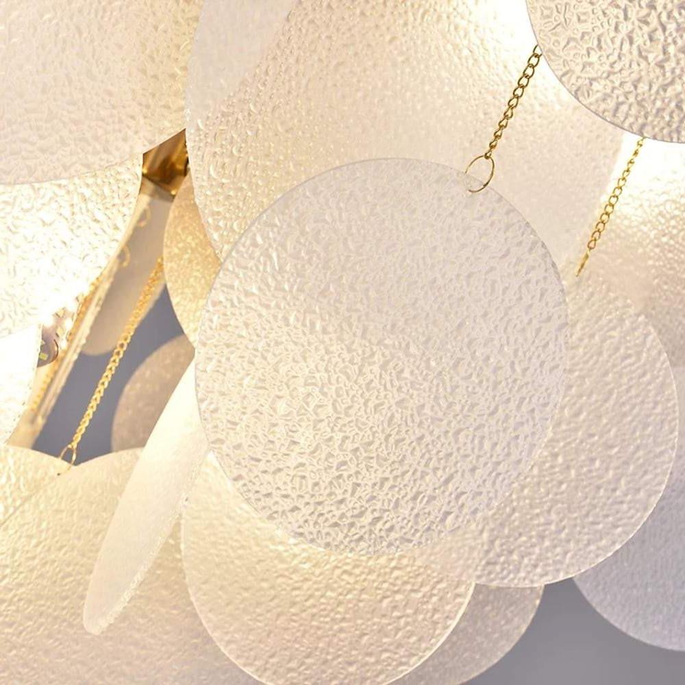 Modern LED Chandelier with Layered Acrylic Panels – 6 Lights