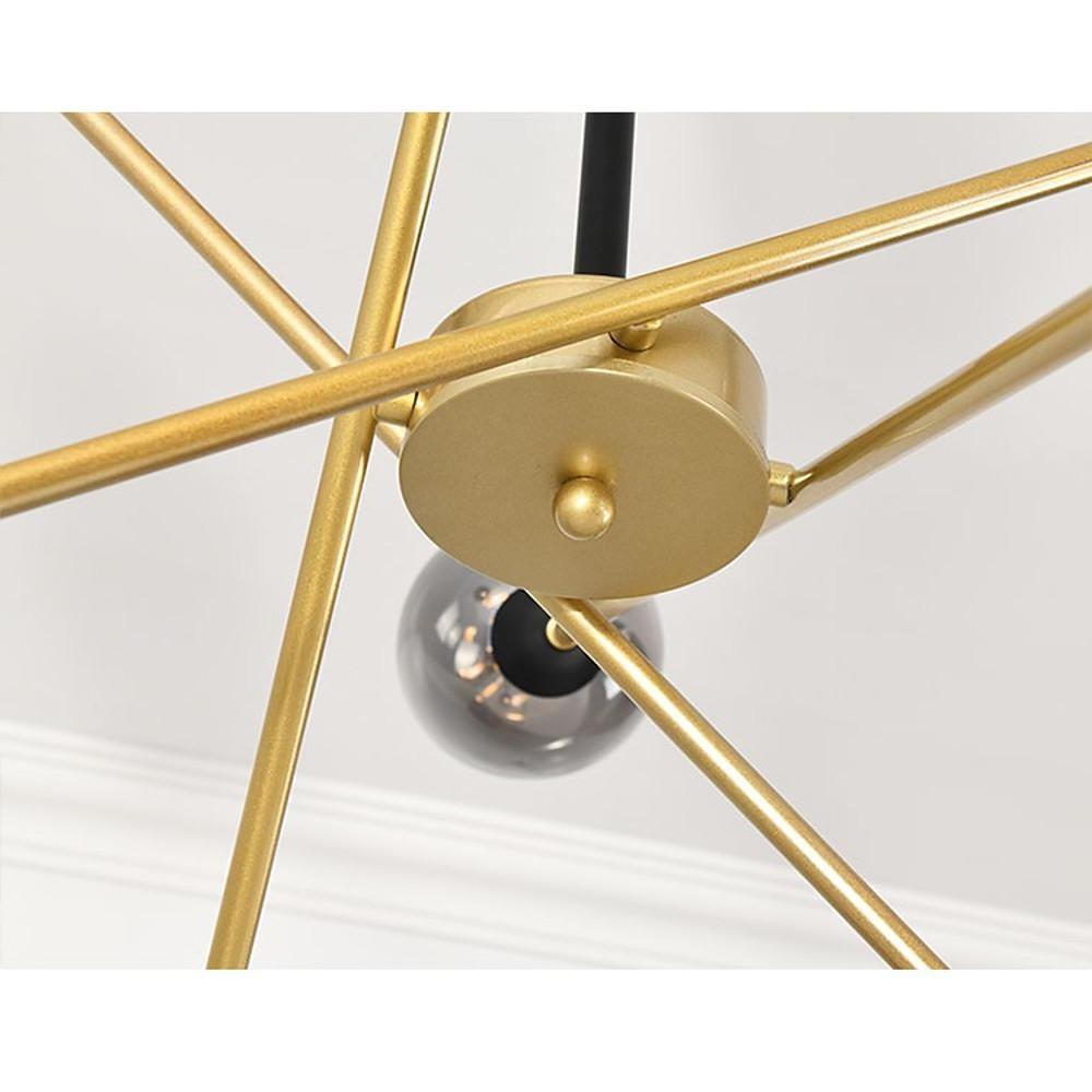 Modern Glass Sputnik Chandelier with Metal Frame