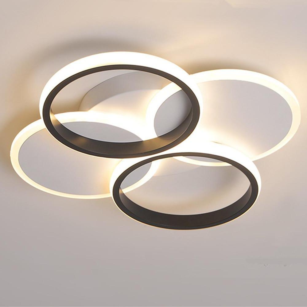 Modern 4-Circle Geometric LED Flush Mount Ceiling Light