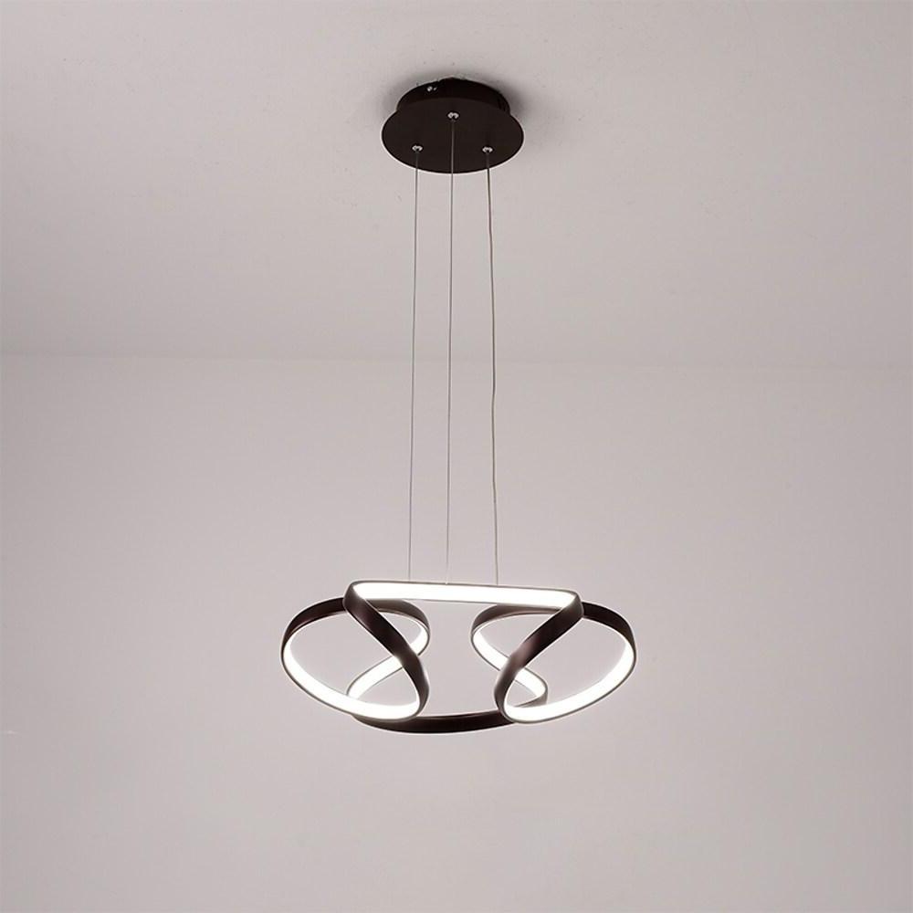 Modern Interwoven Wave Metal Pendant Light Gold Coffee Finish