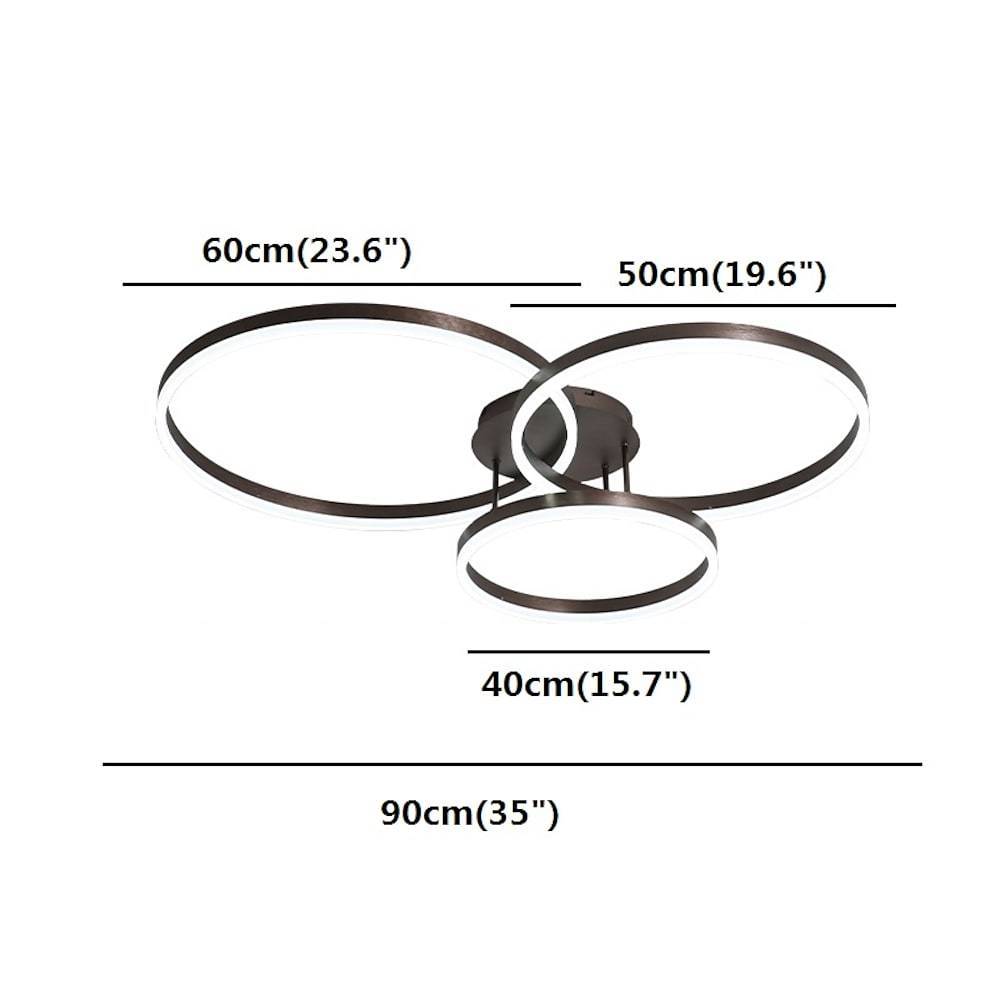 Modern 3-Circle Flush Mount Ceiling Light with Dimmable LED