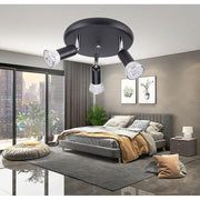 3-Light Geometric Metal Flush Mount Ceiling Light - Modern Industrial